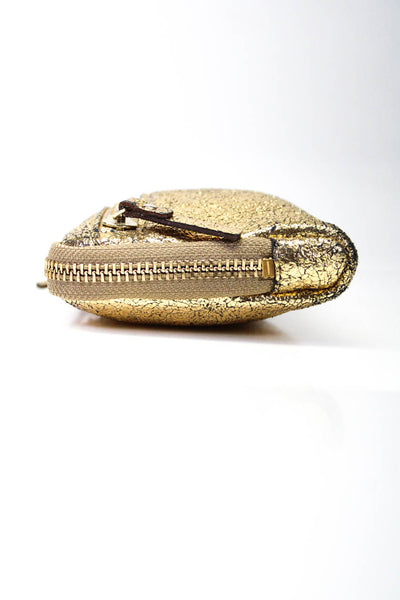 Kate Spade New York Womens Metallic Gold Zip Wristlet Wallet