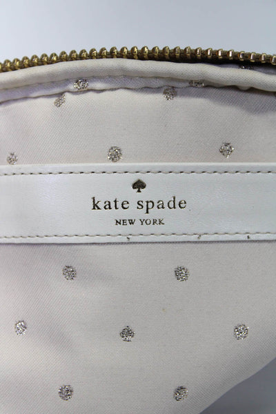 Kate Spade New York Womens Metallic Gold Zip Wristlet Wallet