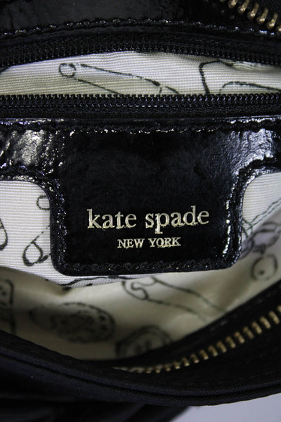 Kate Spade New York Womens Black Bow Front Detail Zip Small Shoulder Handbag