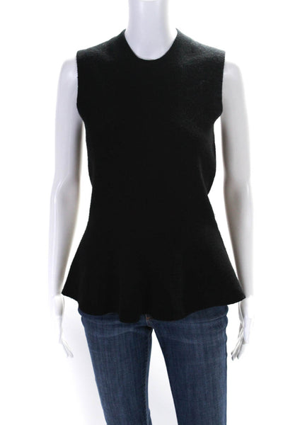 Veronica Beard Womens Cashmere Sleeveless Peplum Tank Top Sweater Black Size S