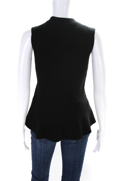 Veronica Beard Womens Cashmere Sleeveless Peplum Tank Top Sweater Black Size S