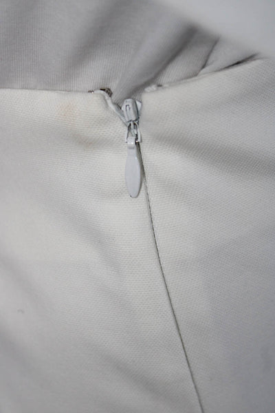 Theory Womens Cotton Side Zipped Darted Straight Mini Skirt White Size 8
