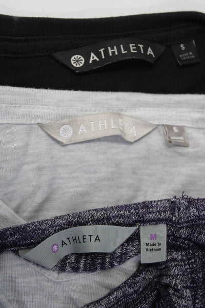 Athleta Womens V-Neck Long Sleeve Pullover Casual T-Shirts Gray Size S M Lot 3