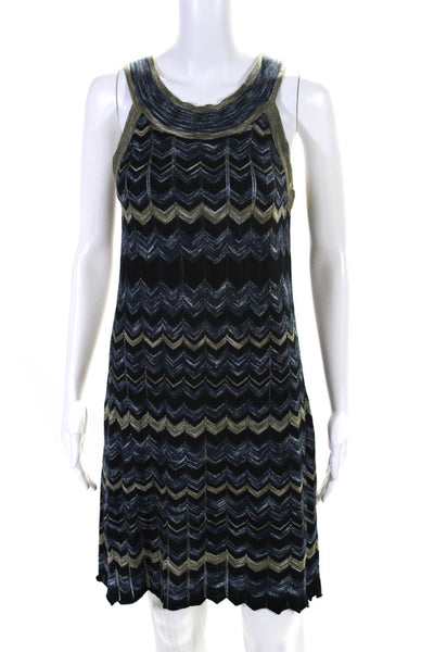 Cotton By Autumn Cashmere Womens Blue Printed Sleeveless Shift Dress Size S