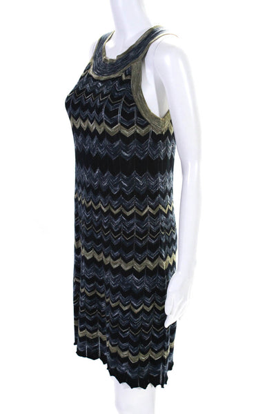 Cotton By Autumn Cashmere Womens Blue Printed Sleeveless Shift Dress Size S