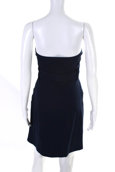 Theory Womens Navy Blue Strapless Sleeveless Pockets Mini Shift Dress Size 2