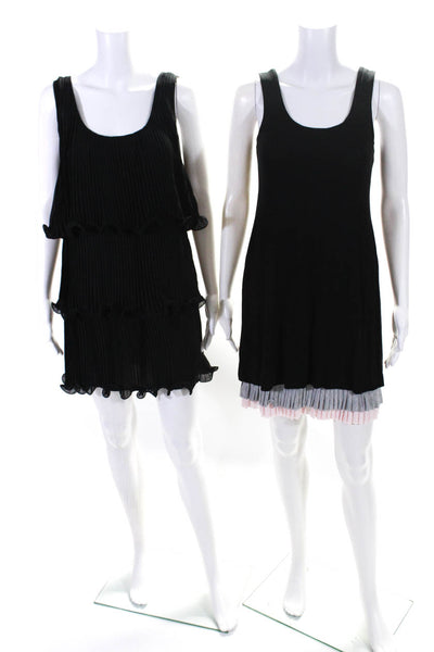 Bailey 44 Womens Solid Black Pleated Ruffle Layered Mini Dress Size S XS lot 2