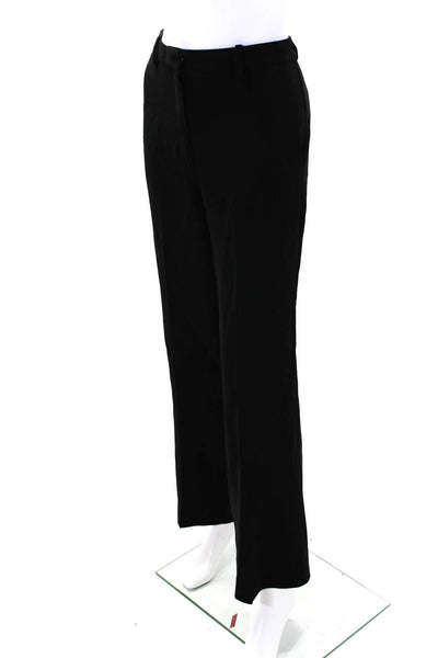 Theory Women's Hook Closure Flat Front Straight Leg Dress Pant Black Size 8