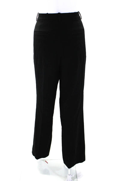 Theory Women's Hook Closure Flat Front Straight Leg Dress Pant Black Size 8