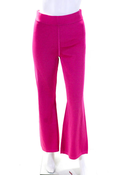 Toccin Womens High Waist Knit Flare Pull On Pants Pink Size Small