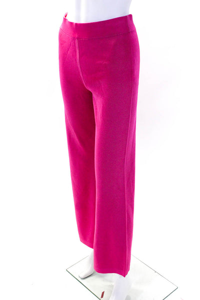 Toccin Womens High Waist Knit Flare Pull On Pants Pink Size Small