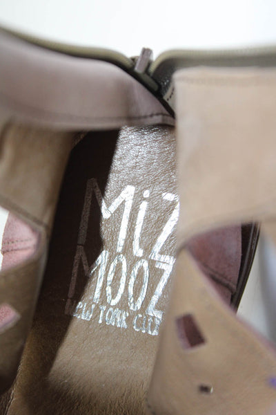 Miz Mooz Womens Cutout Suede Lace Up Flat Sandals Mauve Pink Size 40 10
