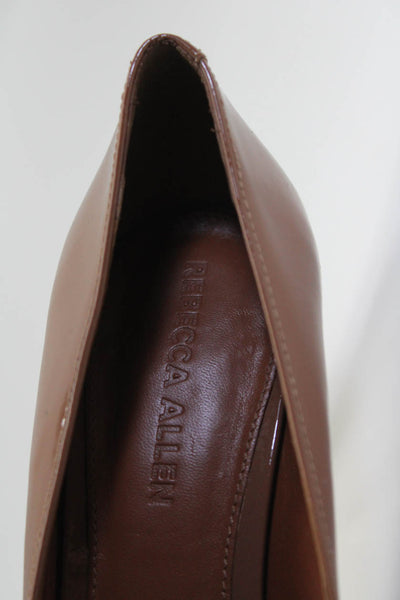 Rebecca Allen Womens Stiletto Round Toe Pumps Brown Patent Leather Size 9M