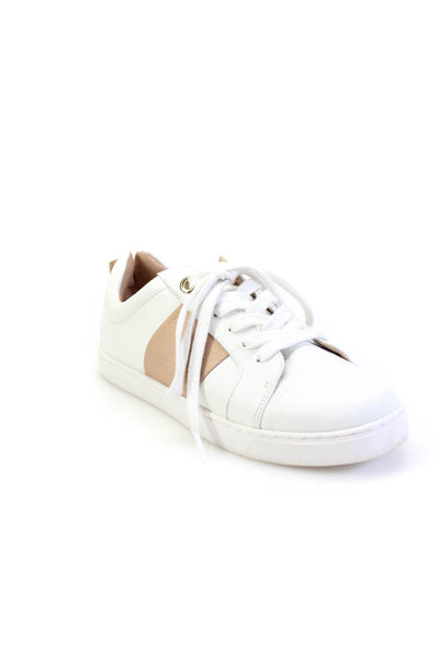 Rebecca Allen Womens Lace Up Low Top Sneakers White Brown Leather Size 37