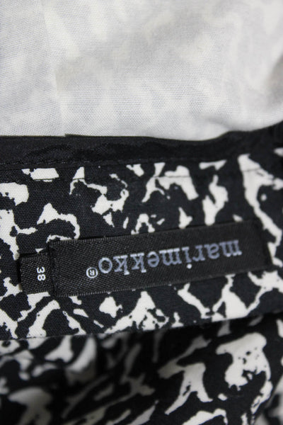 Marimekko Womens Abstract Print Slim Leg Pants Black White Size EUR 38