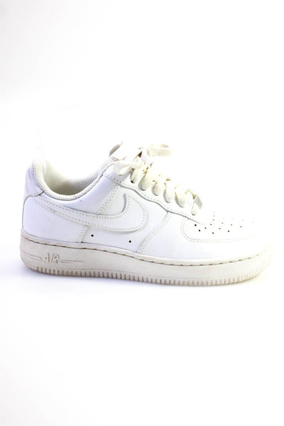 Nike Girls White Air Force 1 Leather Low Top Sneakers Shoes Size 5.5Y