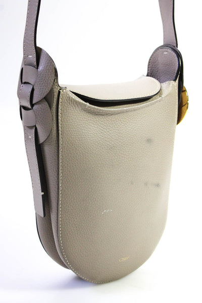 Chloe Womens Leather One Strap Magnetic Closure Shoulder Bag Handbag Taupe