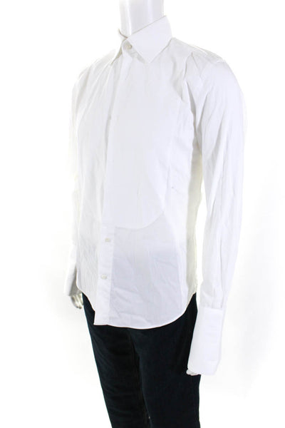 Suit Supply Mens White Egyptian Cotton Long Sleeve Button Down Dress Shirt Size