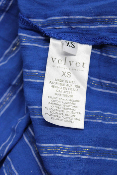 Velvet by Graham & Spencer Joie Womens Blue Striped Blouse Top Size XS lot 2