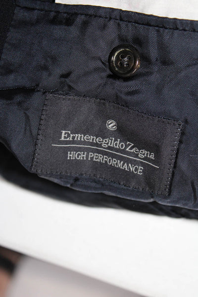 Ermenegildo Zegna Mens Three Button Notched Lapel Blazer Jacket Navy Blue IT 52