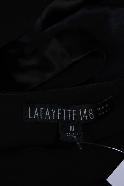Lafayette 148 New York Womens Scoop Neck Silk Boxy Tank Top Black Size 10