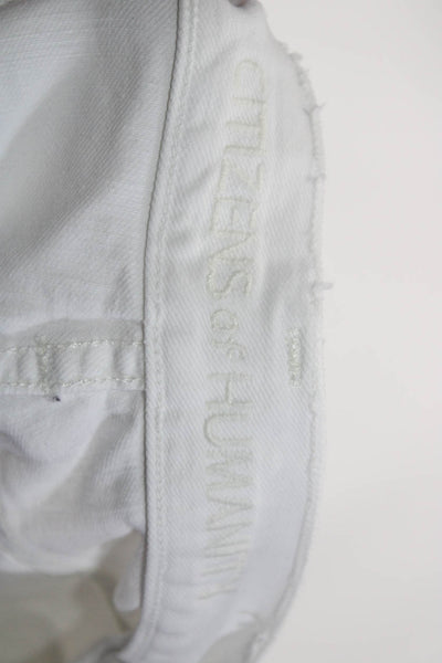 C of H Los Angeles Womens Emerson Slim Boyfriend Jeans White Cotton Size 29