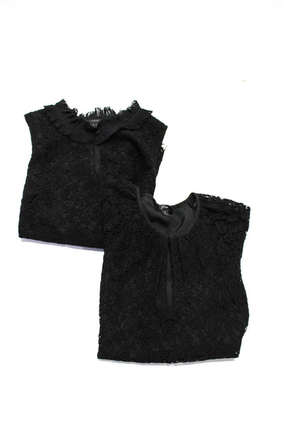 J Crew Womens Short Sleeve Sleeveless Lace Top Blouse Black Size Small Lot 2