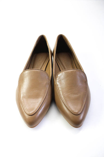 Rebecca Allen Womens Pointed Toe Slip On Flat Loafers Brown Leather Size 7