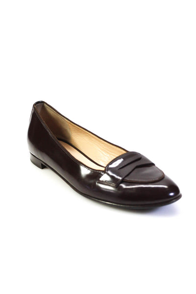 Cole Haan Womens Dark Brown Leather Slip On Ballet Flats Shoes Size 8