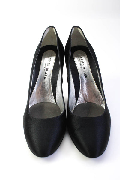 Karen Millen Womens Black Leather High Heels Pumps Shoes Size 8.5M