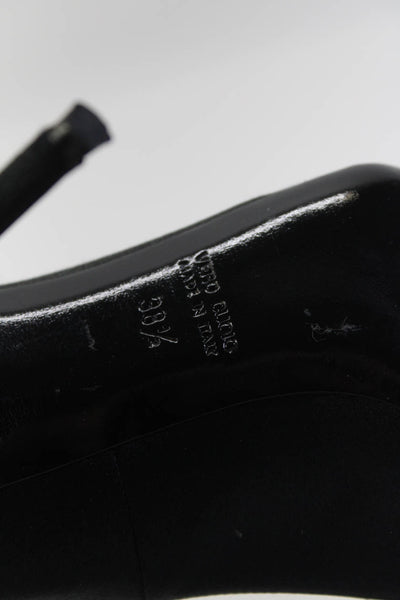 Karen Millen Womens Black Leather High Heels Pumps Shoes Size 8.5M