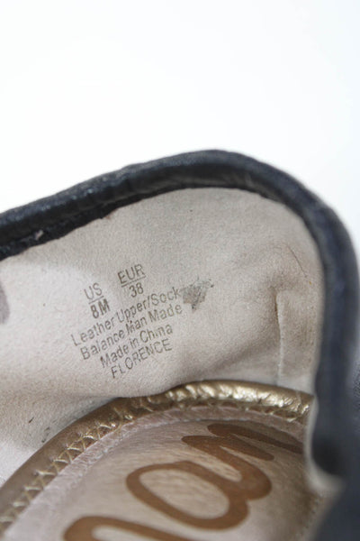 Sam Edelman Womens Black Leather Embellished Ballet Flats Shoes Size 8M