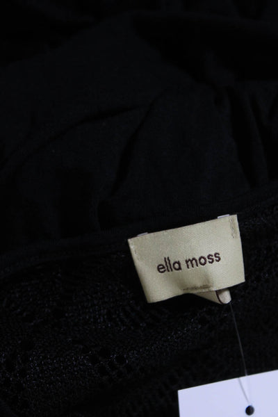 Ella Moss Womens Stretch Knit Round Neck Sleeveless Maxi Dress Black Size XS