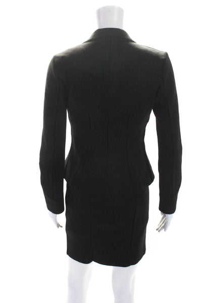 Robert Rodriguez Womens Notch Collar Hook ClosE Blazer + Dress Set Black Size 4