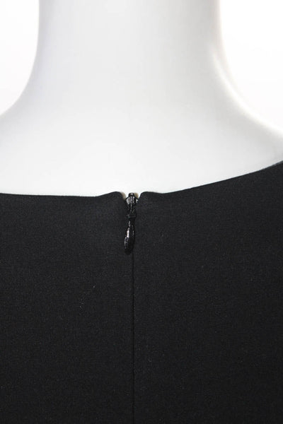 Escada Womens Ruched V-Neck Zippered Long Sleeve Sheath Dress Black Size EUR40