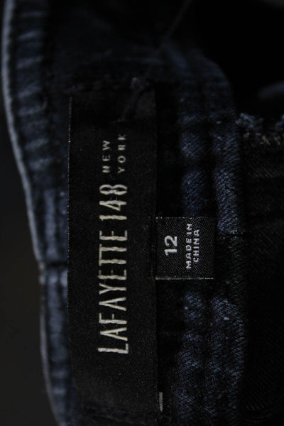 Lafayette 148 New York Womens Blue Dark Wash Mid-Rise Straight Leg Jeans Size 12