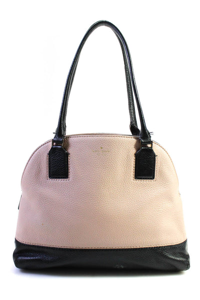 Kate Spade Womens Pebble Grain Leather Two Tone Satchel Pink Medium Handbag