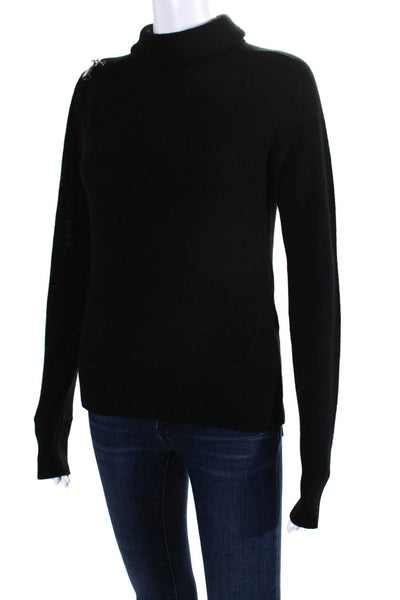 Christopher Kane Womens Long Sleeve Turtleneck Sweater Black Wool Size Small