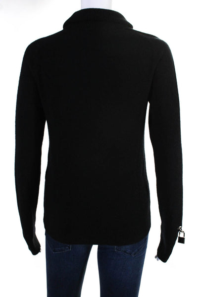 Christopher Kane Womens Long Sleeve Turtleneck Sweater Black Wool Size Small
