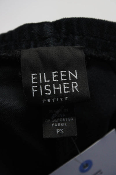 Eileen Fisher Womens Mid Rise Velvet Slim Leg Pants Dark Blue Size PS