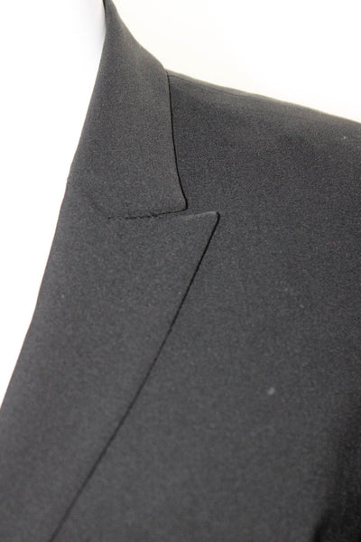 Elie Tahari Womens Peak Lapel Two Button Woven Blazer Jacket Black Size 8