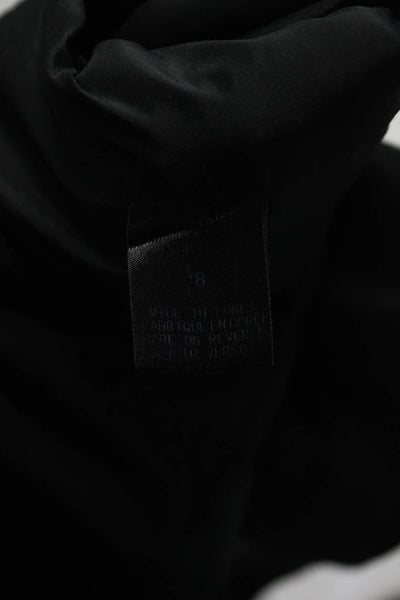 Elie Tahari Womens Peak Lapel Two Button Woven Blazer Jacket Black Size 8