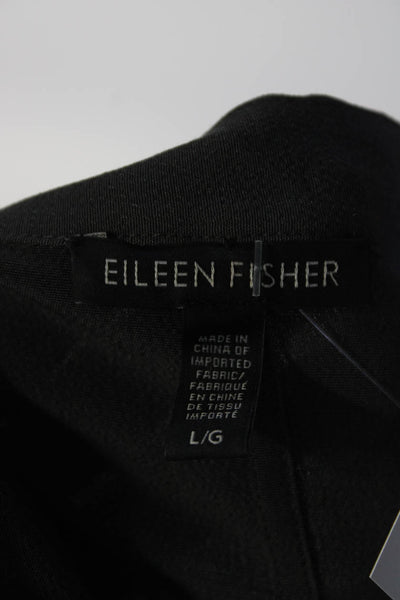 Eileen Fisher Womens High Neck Button Up Shirt Jacket Gray Size Large