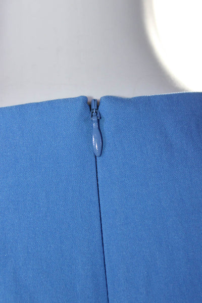 Sara Campbell Womens Scallop Edging 2 Pocket Sleeveless Zip Up Dress Blue Size S