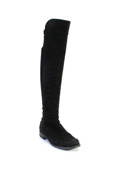 Stuart Weitzman Womens 50/50 Ponte Suede Over The Knee Boots Black Size 6