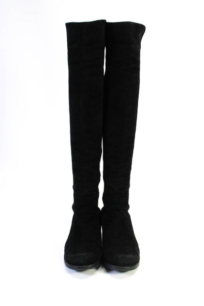 Stuart Weitzman Womens 50/50 Ponte Suede Over The Knee Boots Black Size 6