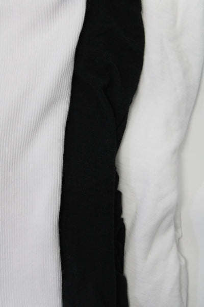 Nation LTD LNA Womens Black Cotton Ruched Long Sleeve Knit Top Size L lot 3
