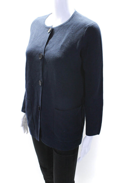 J Crew Womens Cardigan Sweater Navy Blue Cotton Size Extra Extra Small