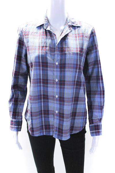Frank & Eileen Womens Plaid Button Down Shirt Blue Red Size Extra Extra Small