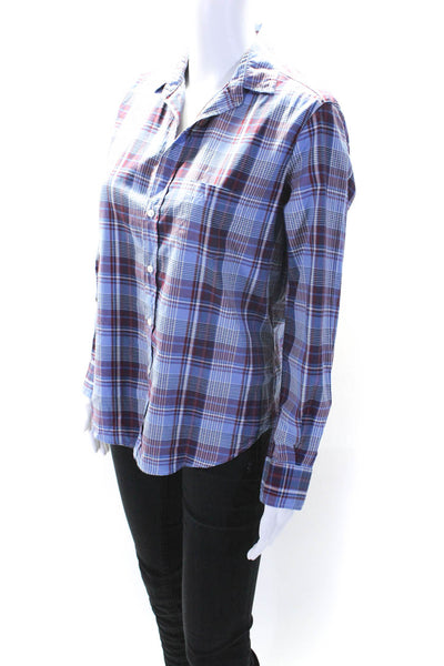 Frank & Eileen Womens Plaid Button Down Shirt Blue Red Size Extra Extra Small